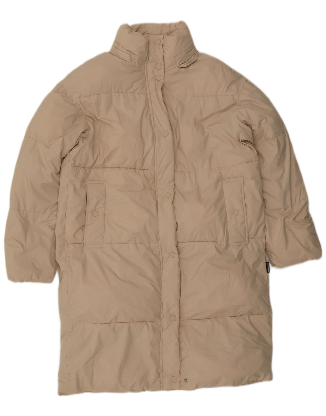 ZARA Damen Übergroßer gepolsterter Mantel UK 6 XS Beige Polyester