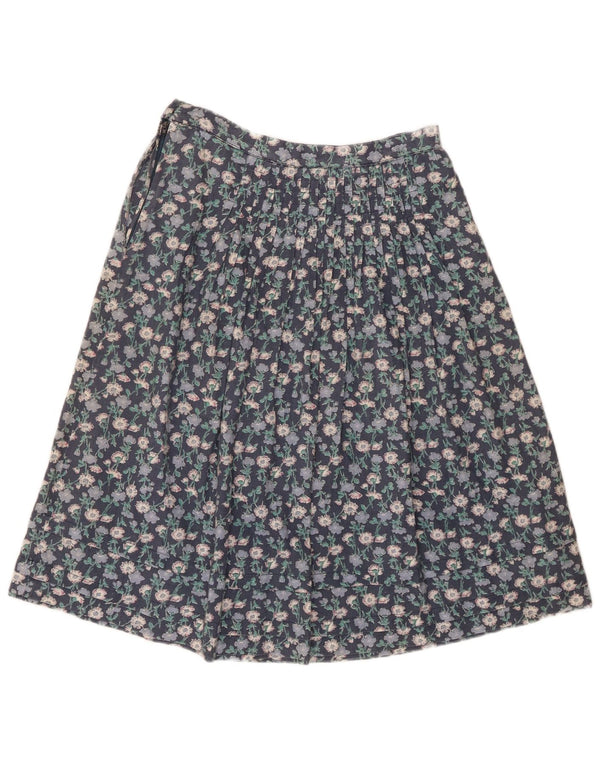 Vintage Womens A-Line Skirt W28 Medium Blue Floral