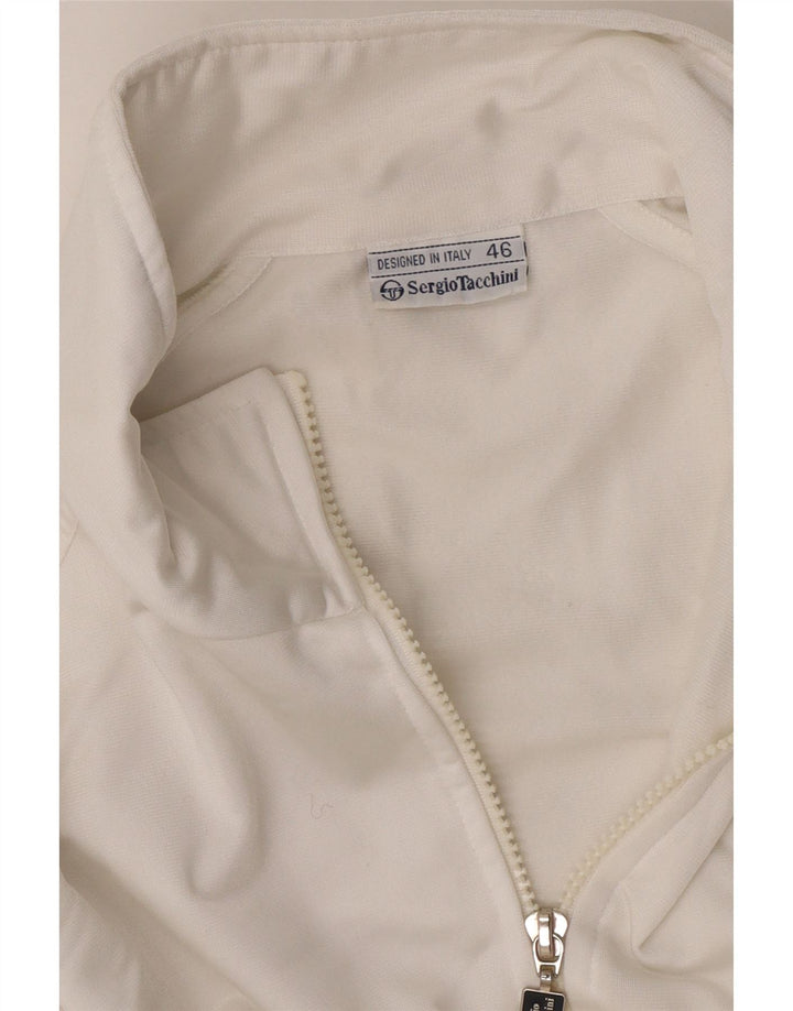 Sergio Tacchini Herren Loose Fit Trainingsanzug Top Jacke IT 46 Small Weiß