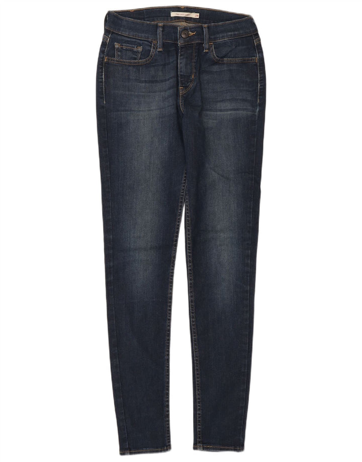 LEVI'S Damen 710 Super Skinny Jeans W28 L30 Marineblaue Baumwolle