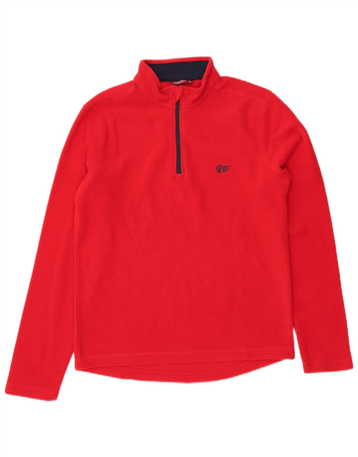 Carrera Herren-Fleecepullover mit Reißverschluss am Hals, Mittelrotes Polyester