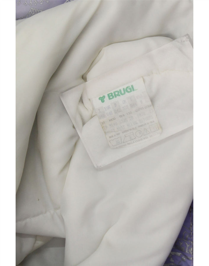 Brugi Damen-Skijacke in Übergröße, Größe 48, violettes Paisley-Polyamid