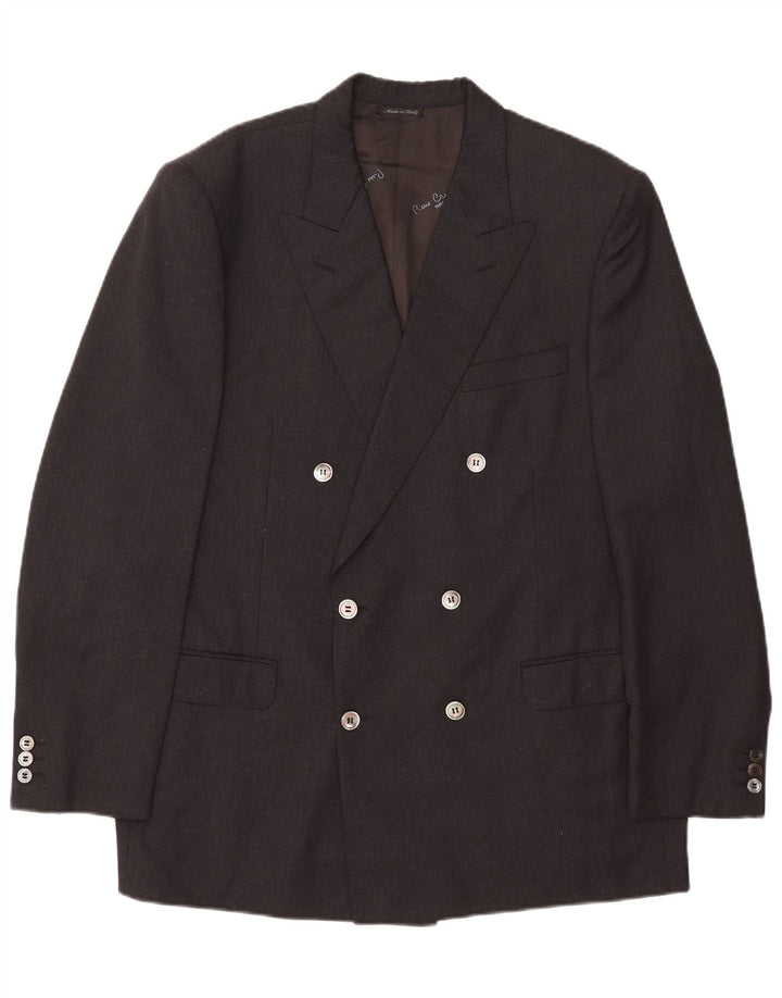 Pierre Cardin Herren Zweireihiger Blazer Jacke UK 40 Large Grau