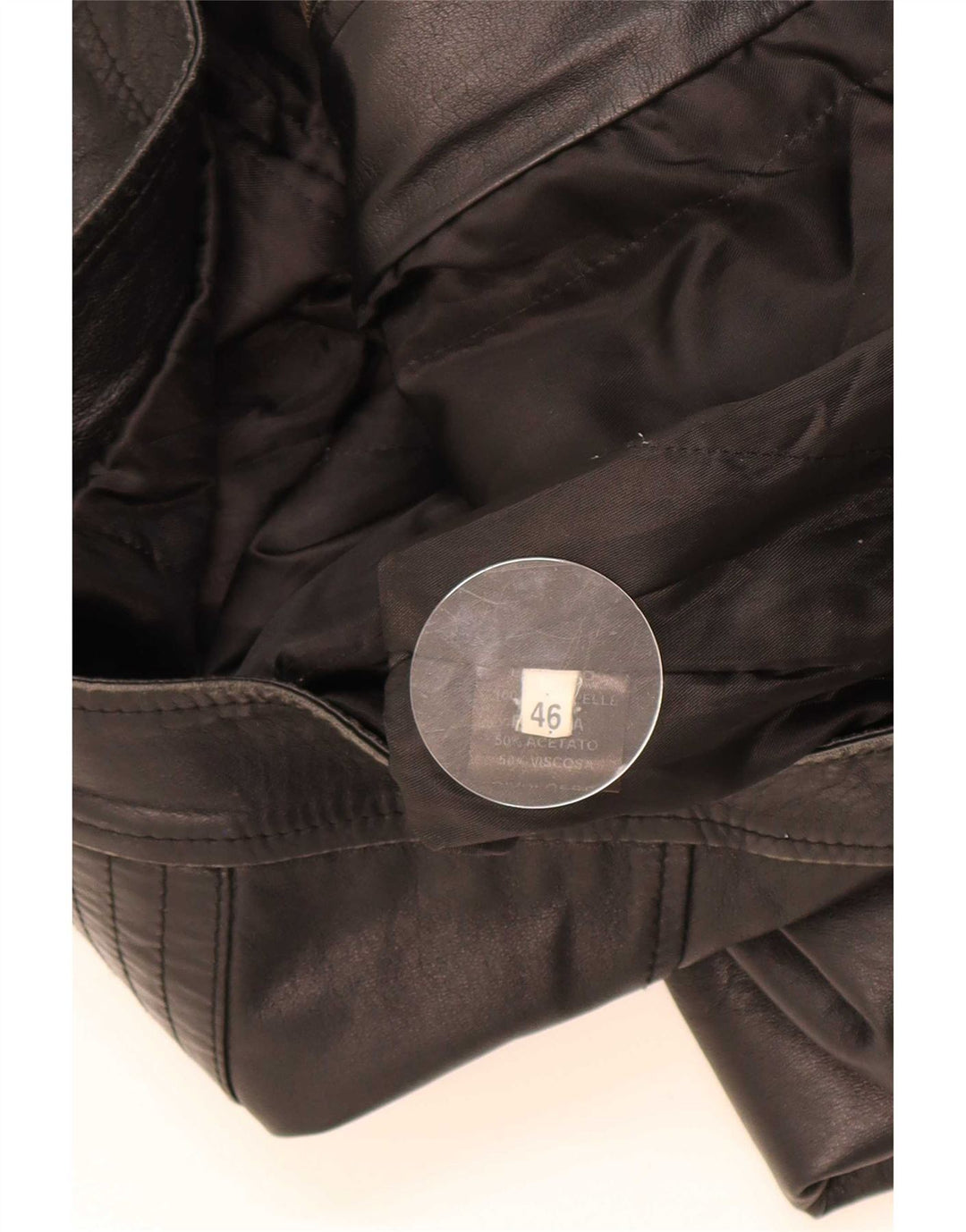 Vintage Herren Leder Bikerjacke IT 46 Small Schwarz