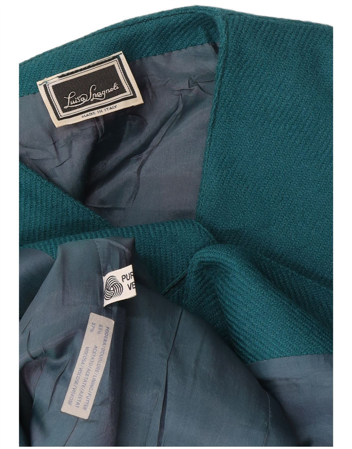 Luisa Spagnoli Damen 1-Knopf-Blazerjacke UK 20 2XL Blaue Wolle