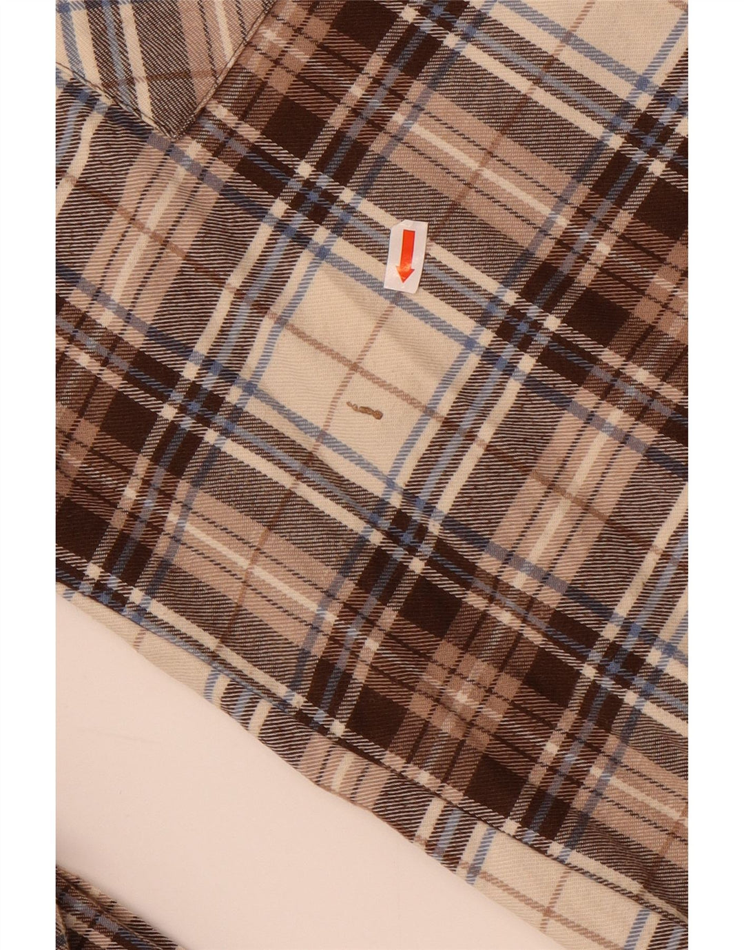 Sea Barrier Herren-Flanellhemd 2XL, beige karierte Baumwolle