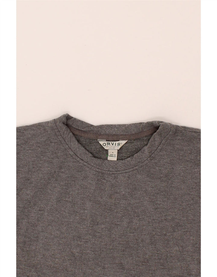 ORVIS Womens Oversized Sweatshirt Jumper UK 10 Small Grey Modal Vintage Orvis and Second-Hand Orvis from Messina Hembry 