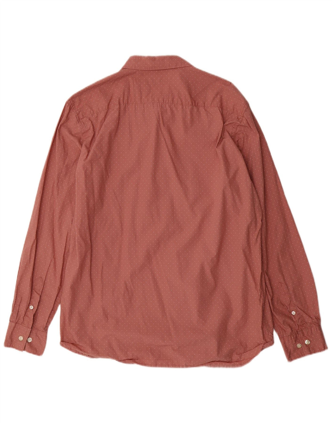 FRENCH CONNECTION Herrenhemd XL Burgunderrot gepunktete Baumwolle