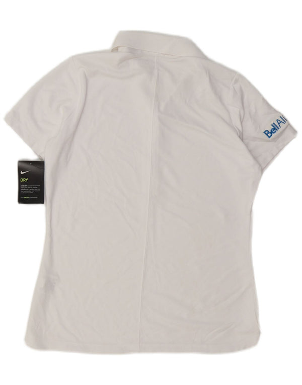 Nike Damen Dri Fit Poloshirt UK 12 Mittelweißes Polyester