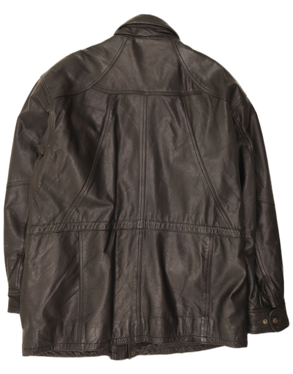 Shelter Bay Herren Ledermantel UK 40 Large Schwarz