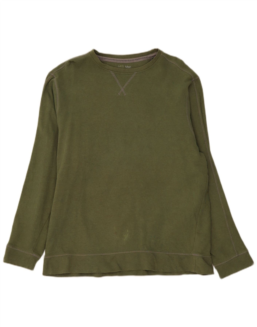 Marks & Spencer Herren Sweatshirt Pullover XL Khaki Baumwolle