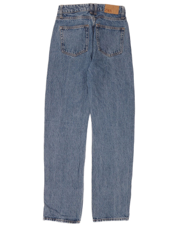 Zara Damen Straight Jeans EU 34 2XS W24 L30 Blau