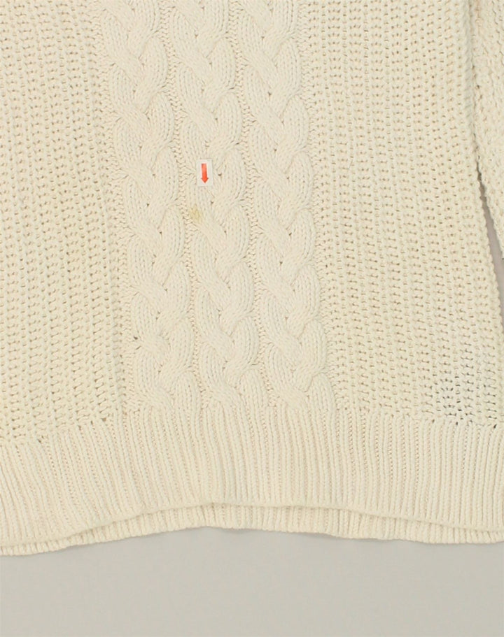 NAUTICA Womens Crew Neck Jumper Sweater UK 8 Small White Cotton | Vintage Nautica | Thrift | Second-Hand Nautica | Used Clothing | Messina Hembry 