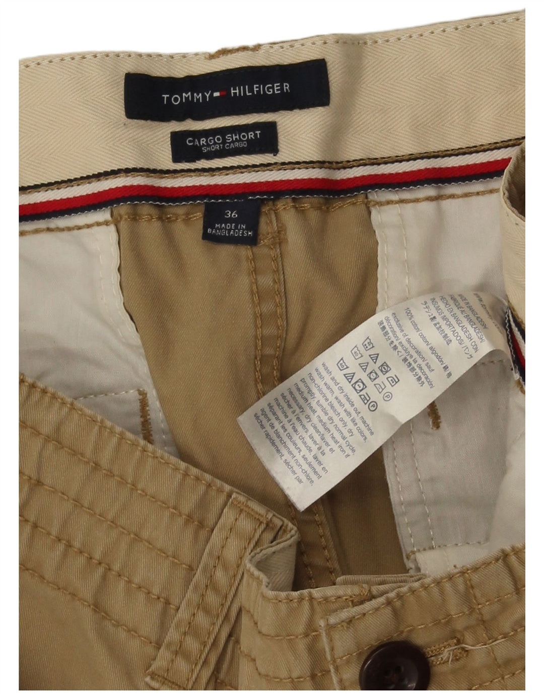 Tommy Hilfiger Herren Cargoshorts W36 Large Beige Baumwolle