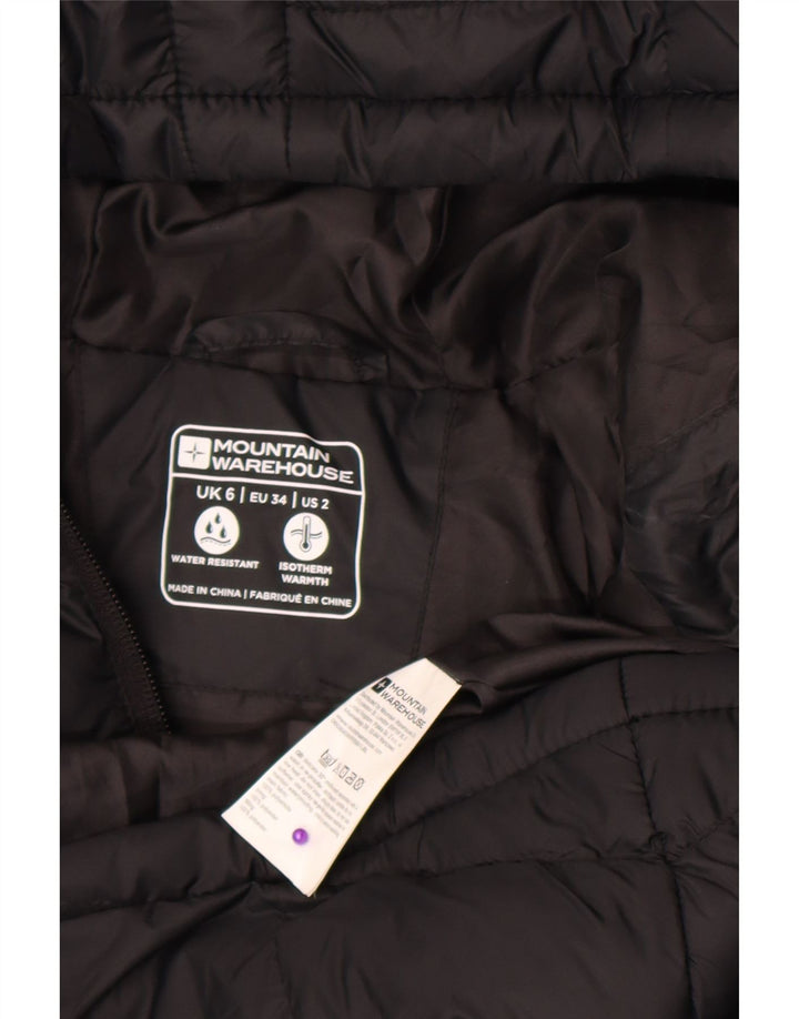 Mountain Warehouse Wattierte Damenjacke mit Kapuze, UK 6, XS, Schwarz, Polyester