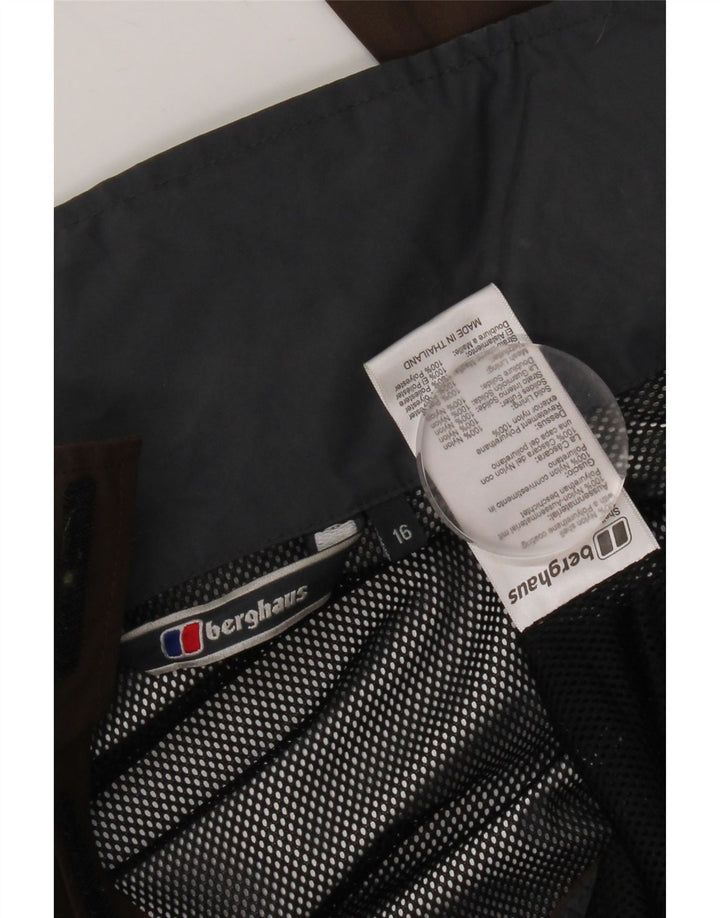 Berghaus Damen-Regenjacke mit Kapuze, UK 16, großes braunes Nylon
