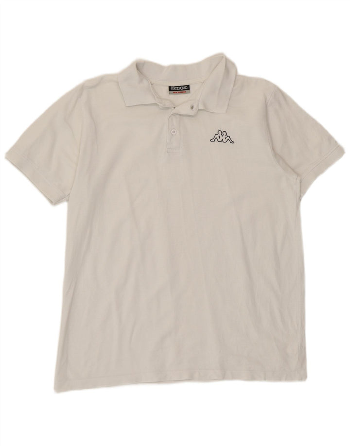 Kappa Herren-Poloshirt aus mittelweißer Baumwolle