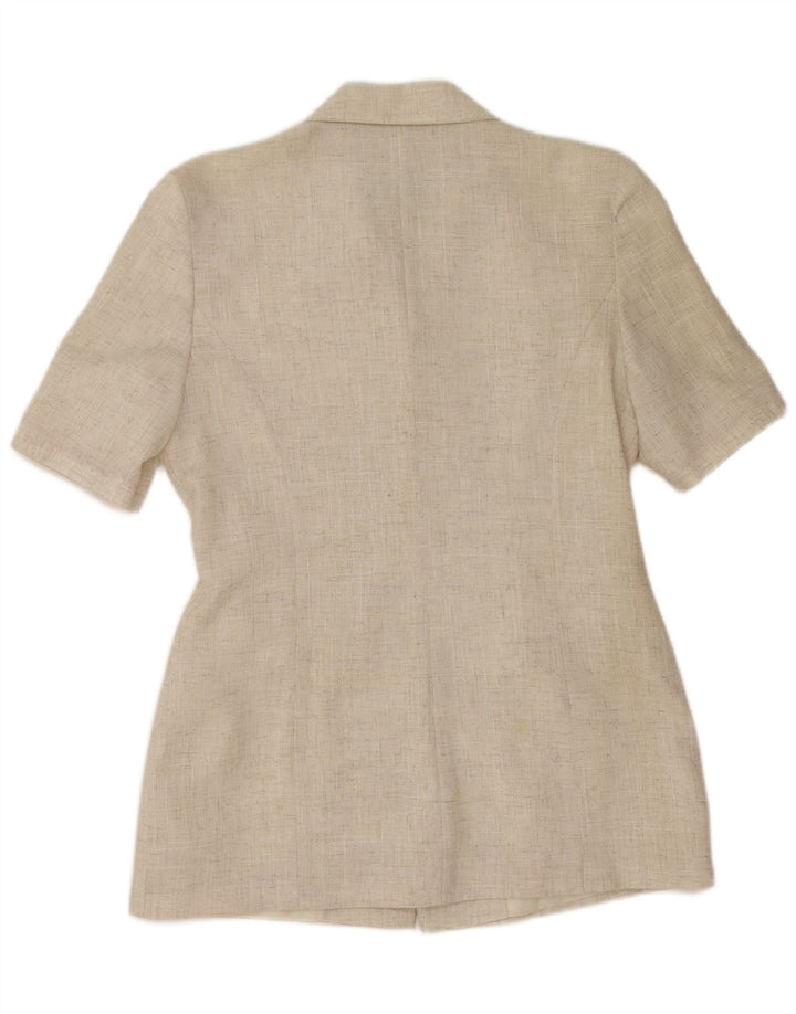 Your Sixth Sense Damen-Kurzarm-Blazerjacke, EU 40, Mittelbeige