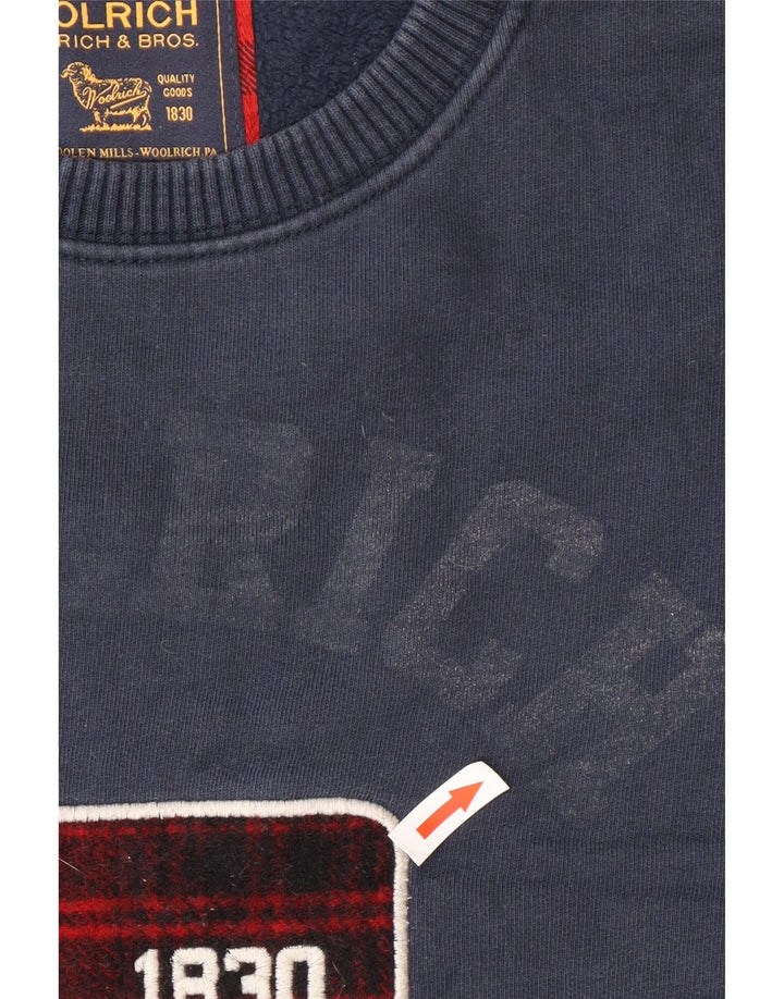Woolrich Herren-Sweatshirt mit Grafik, groß, marineblau, Baumwolle