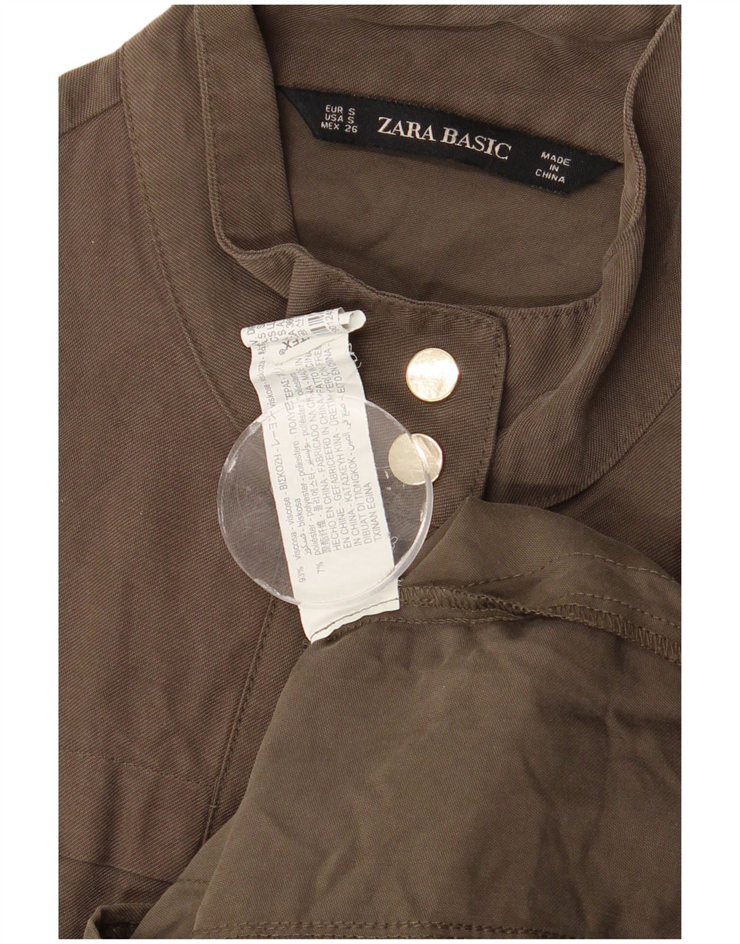 Zara Damen Utility Jacke UK 10 Small Khaki Viskose