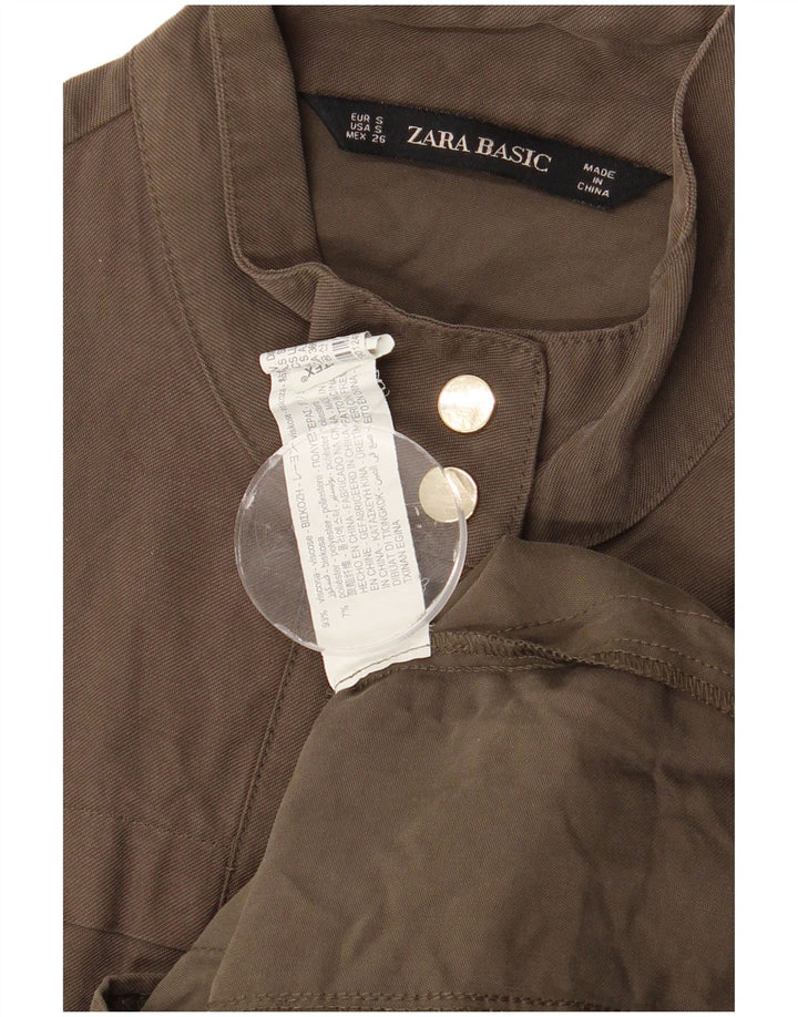 Zara Damen Utility Jacke UK 10 Small Khaki Viskose