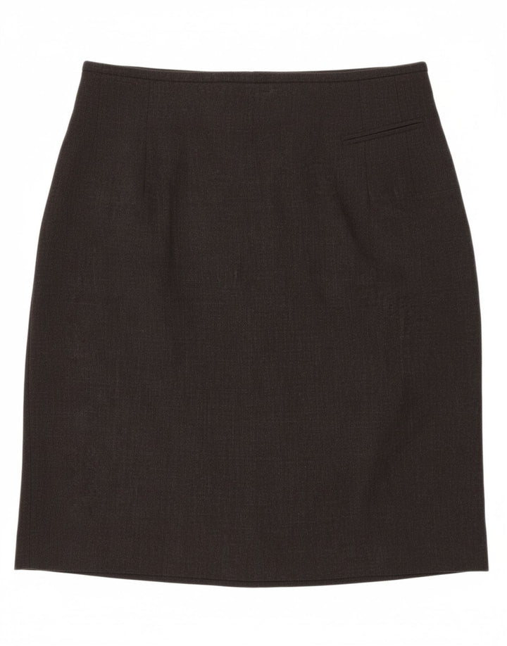 ESCADA Womens Elements Straight Skirt EU 38 Medium W30 Grey Wool Vintage Escada and Second-Hand Escada from Messina Hembry 