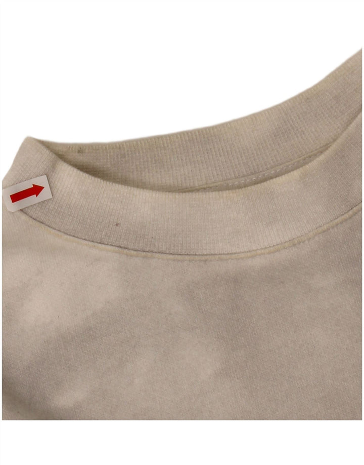 CHAMPION Übergroßer Crop-Sweatshirt-Pullover für Damen, UK 16, Large, gebrochenes Weiß