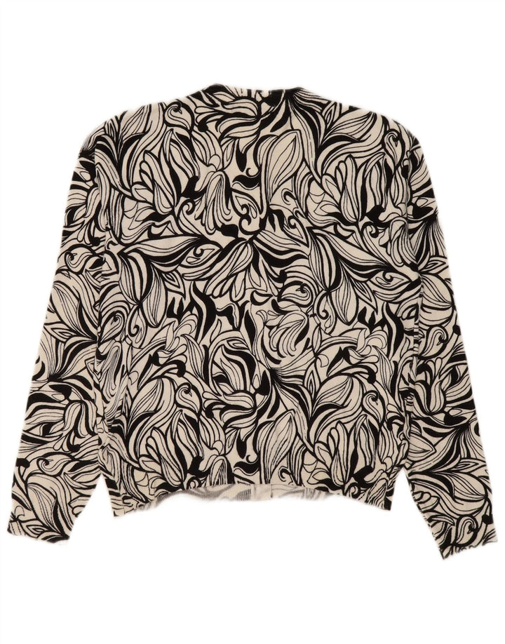 Marks & Spencer Damen-Cardigan-Pullover UK 12 Medium Black Floral Viscose