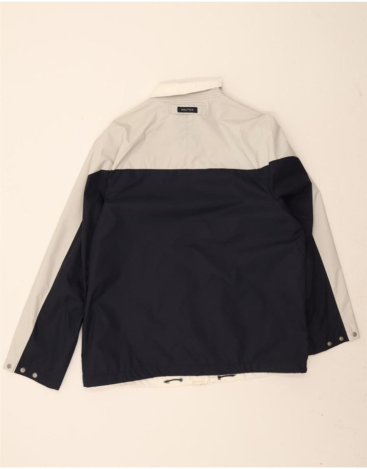Nautica Herren-Regenjacke, UK 40, groß, weißes Colourblock-Nylon