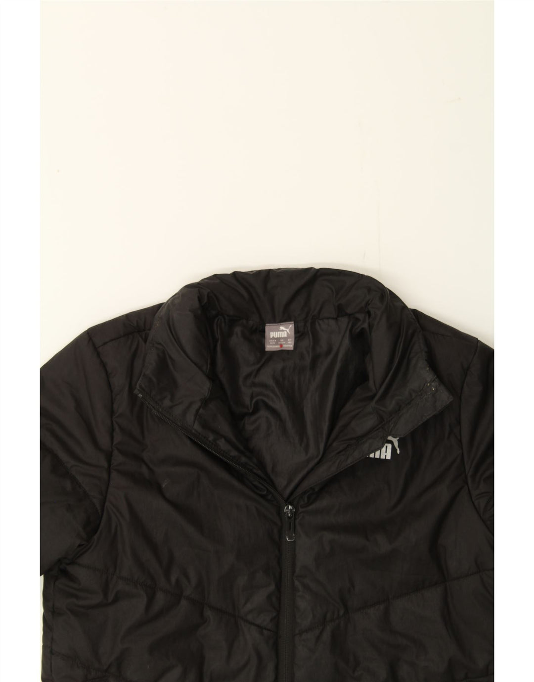 PUMA Boys Padded Jacket 11-12 Years Black Polyester Vintage Puma and Second-Hand Puma from Messina Hembry 