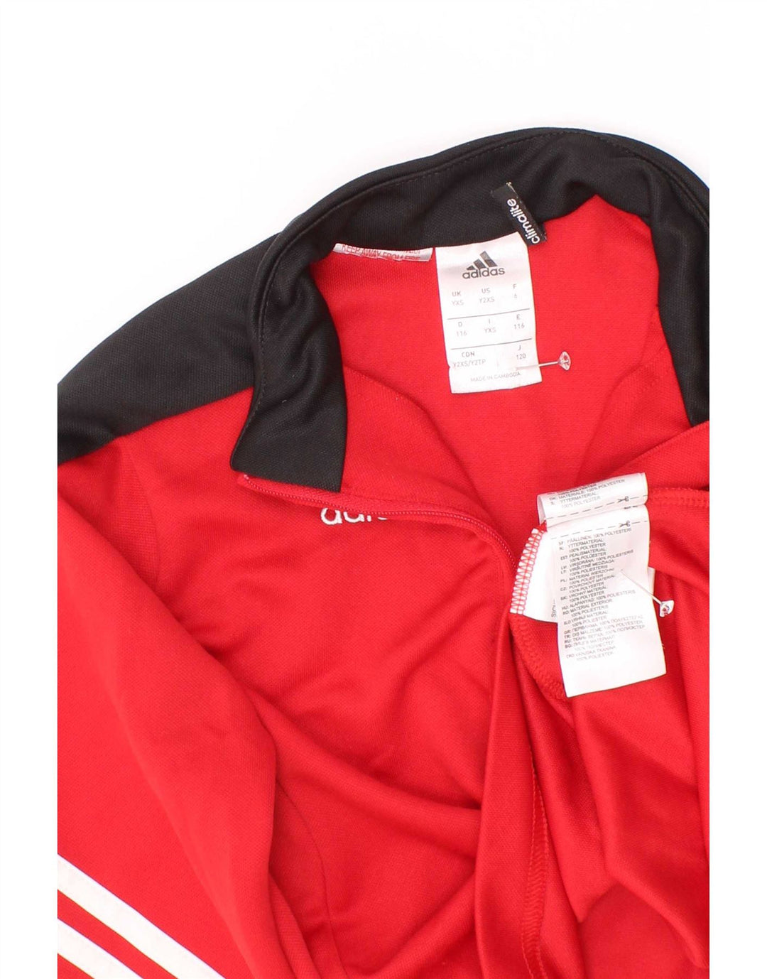 Adidas Jungen-Pullover-Trainingsoberteil mit Reißverschluss, 5–6 Jahre, XS, Rot, Farbblock