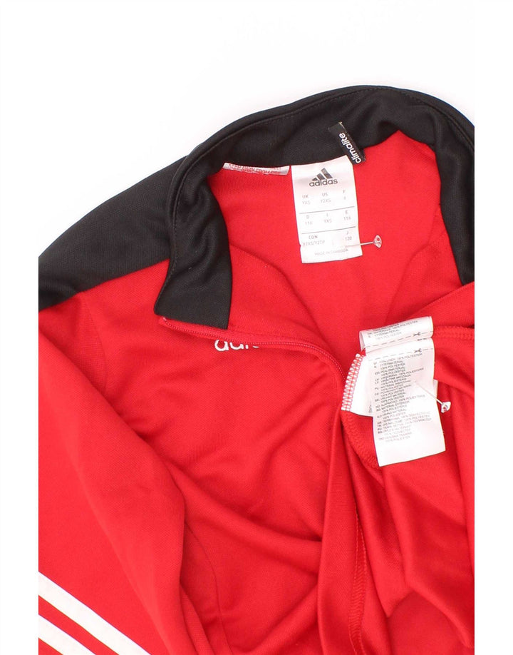 Adidas Jungen-Pullover-Trainingsoberteil mit Reißverschluss, 5–6 Jahre, XS, Rot, Farbblock