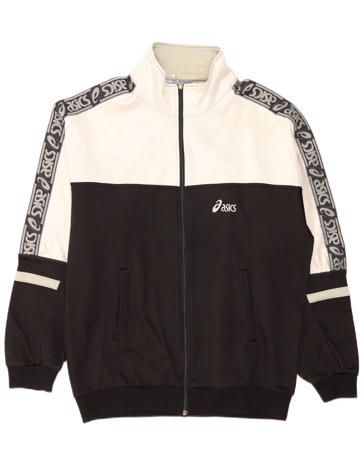 Asics Herren-Trainingsanzug mit grafischem Oberteil, IT-Größe 48, 2XL, Schwarz, Farbblock