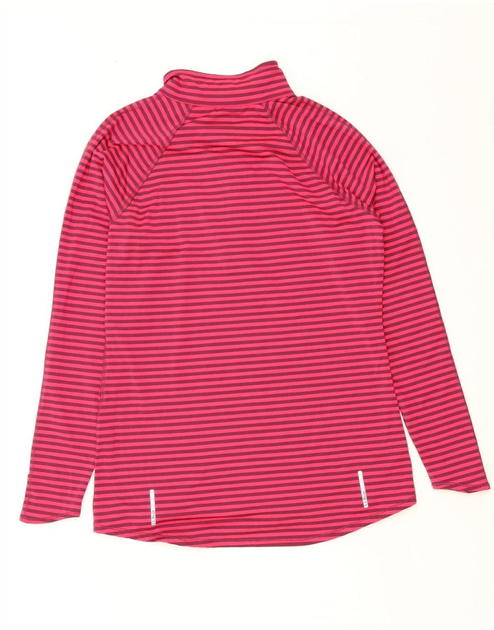 L.L.BEAN Womens Zip Neck Pullover Tracksuit Top UK 10 Small Pink Striped Vintage L.L.Bean and Second-Hand L.L.Bean from Messina Hembry 