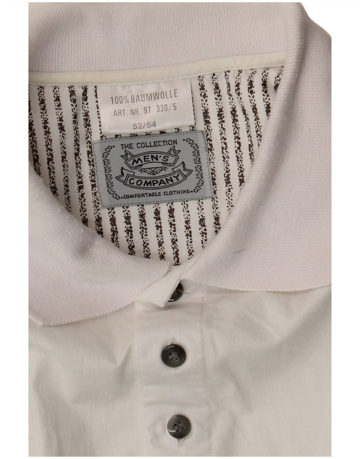 Vintage Herren Kurzarm Pullover Shirt IT 52/54 Groß weiß gestreift