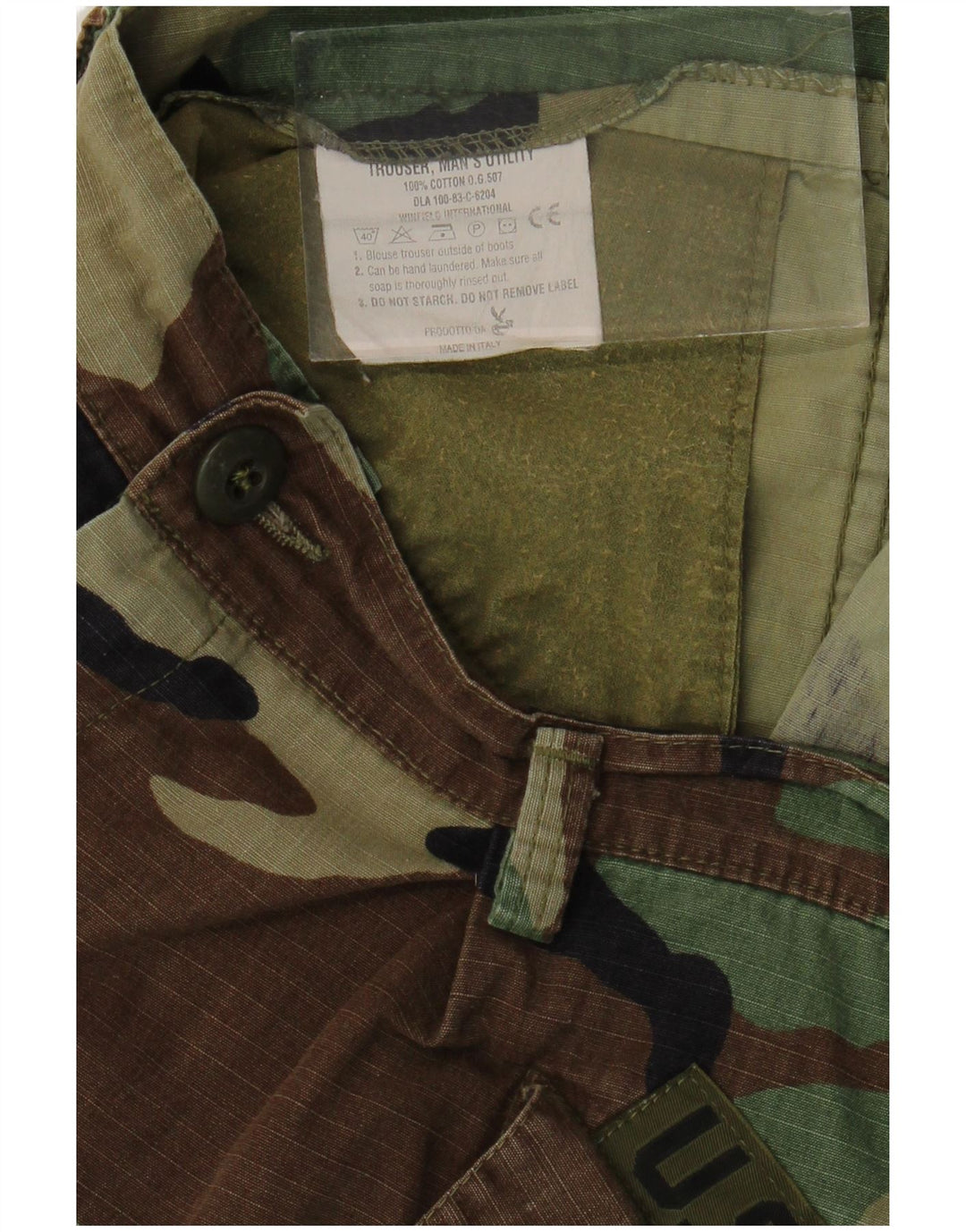 VINTAGE Herren Freizeitshorts W38 XL Khaki Camouflage Baumwolle