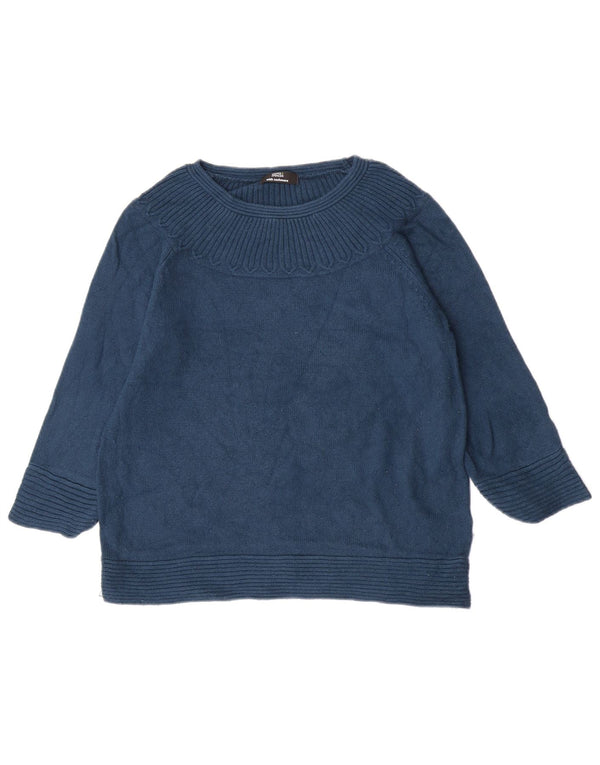 Marks & Spencer Damen-Pullover mit U-Boot-Ausschnitt, Gr. 14, Mittelblau
