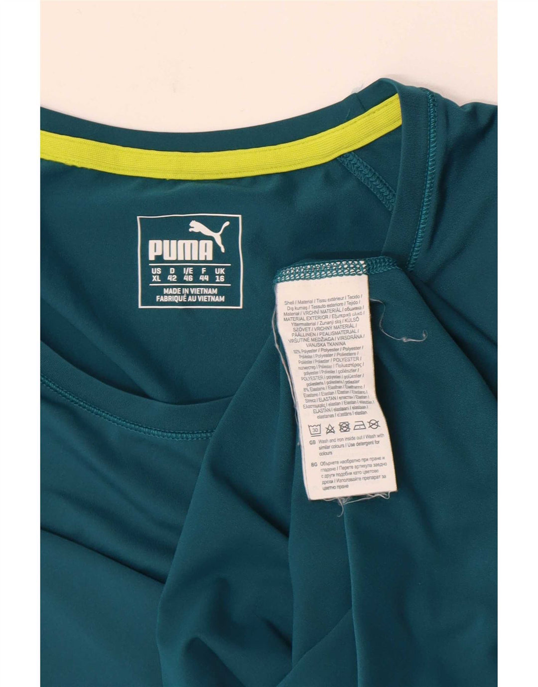 Puma Damen T-Shirt Top UK 16 Large Grün Polyester