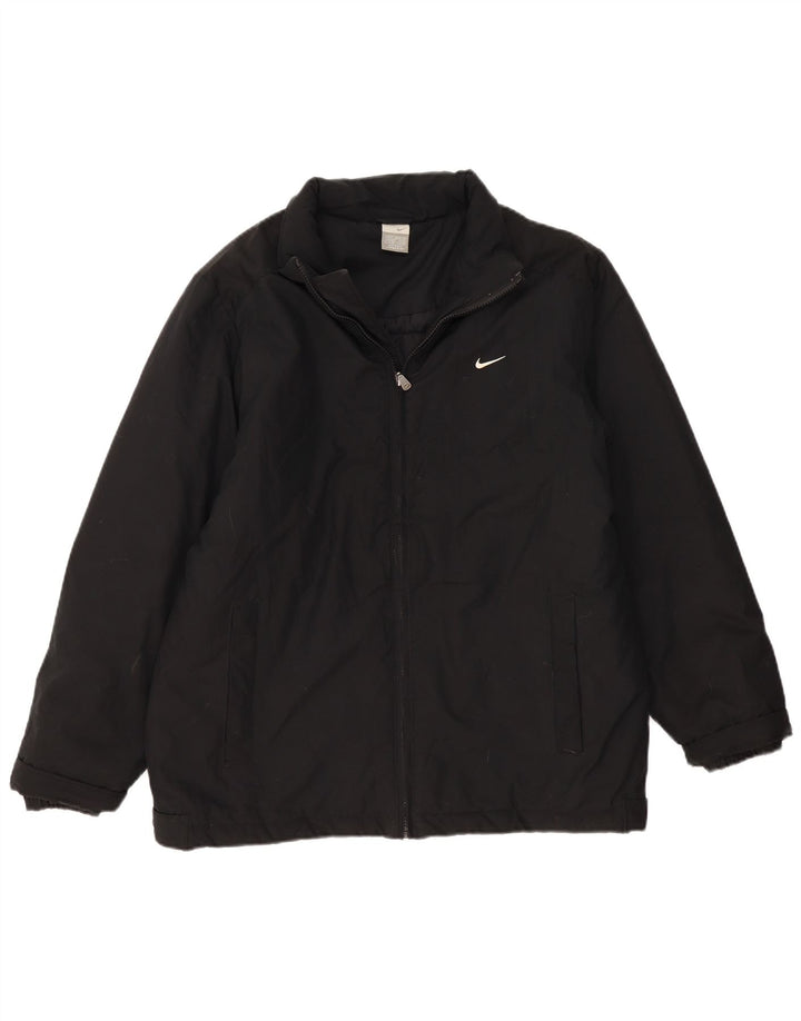 Nike Herren Wattierte Jacke UK 39/41 Medium Schwarz Polyester