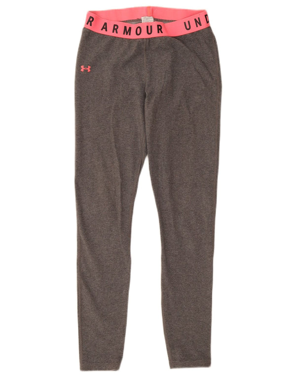 Under Armour Damen Graphic Leggings UK 4 XS Grauer Farbblock