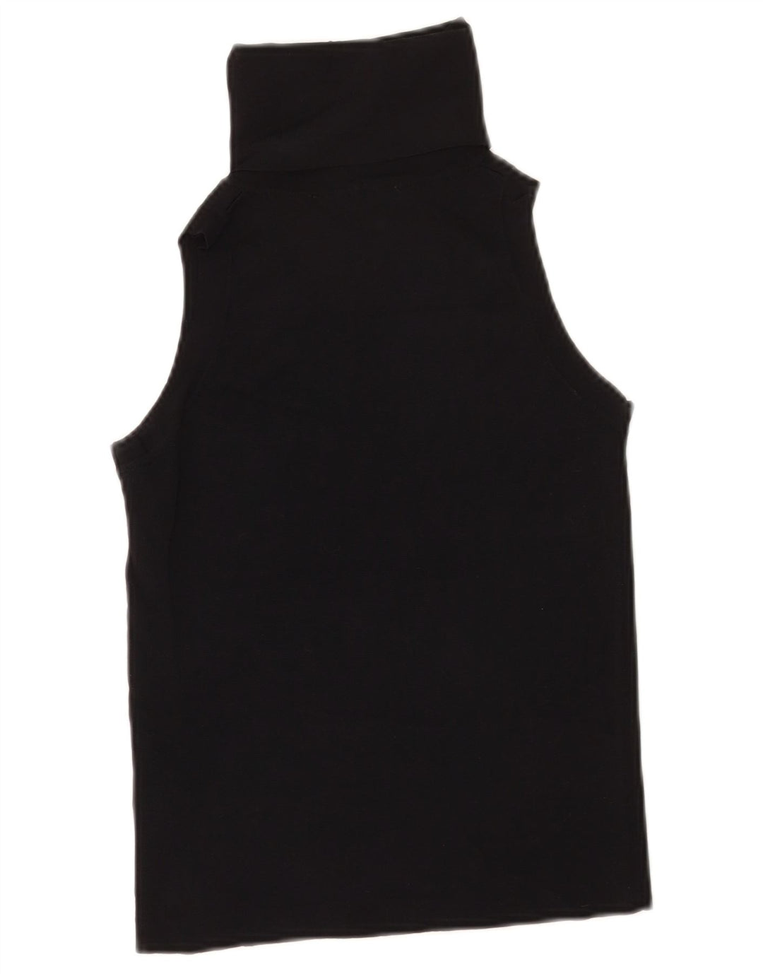 Zara Damen Crop Vest Top UK 12 Mittelschwarze Viskose