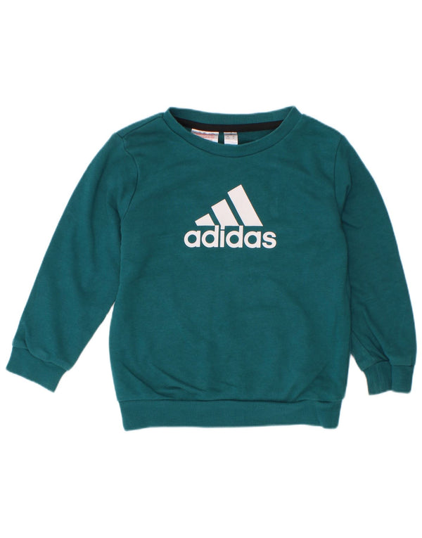 Adidas Jungen Grafik-Sweatshirt-Pullover, 3–4 Jahre, grüne Baumwolle