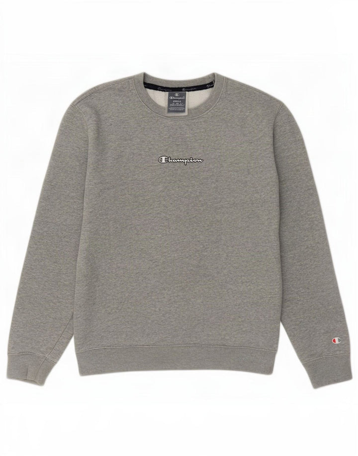 Champion Herren-Sweatshirt-Pullover, klein, grau gefleckte Baumwolle