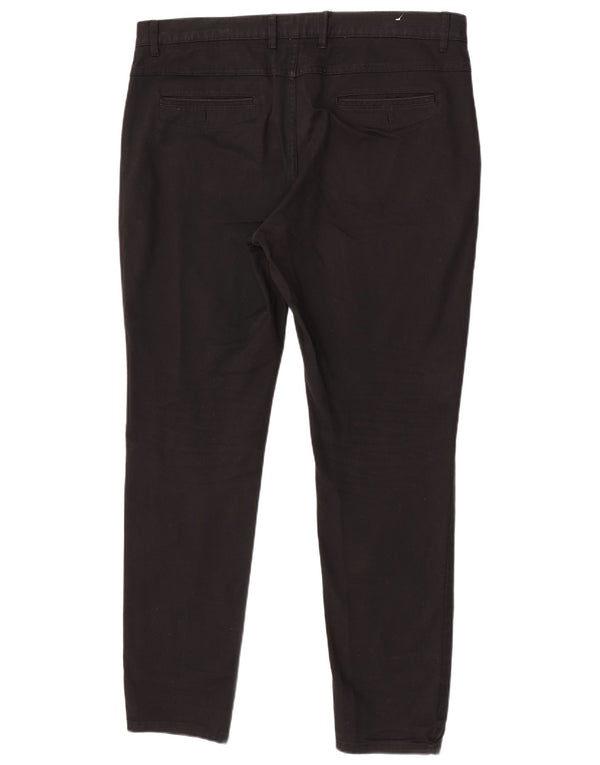 Zara Herren Slim Fit Chinohose EU 46 XL W36 L32 Schwarze Baumwolle