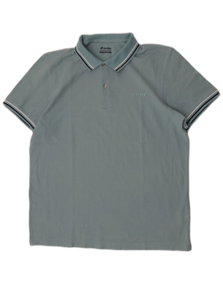 Lotto Herren-Poloshirt, groß, blaue Baumwolle