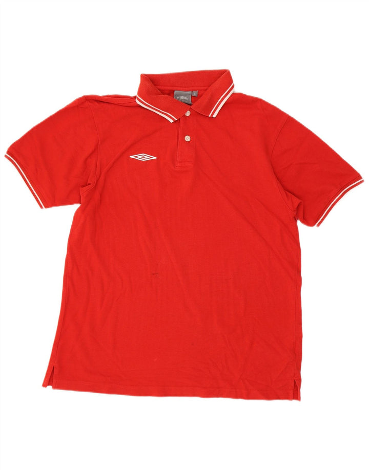 UMBRO Mens Polo Shirt Large Red Cotton