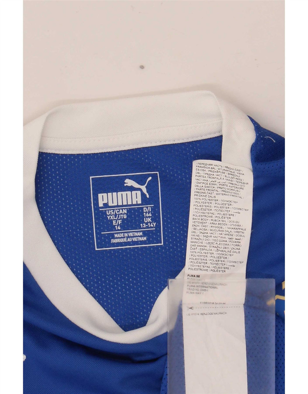Puma Jungen Italia Graphic T-Shirt Top 13-14 Jahre Blaues Polyester