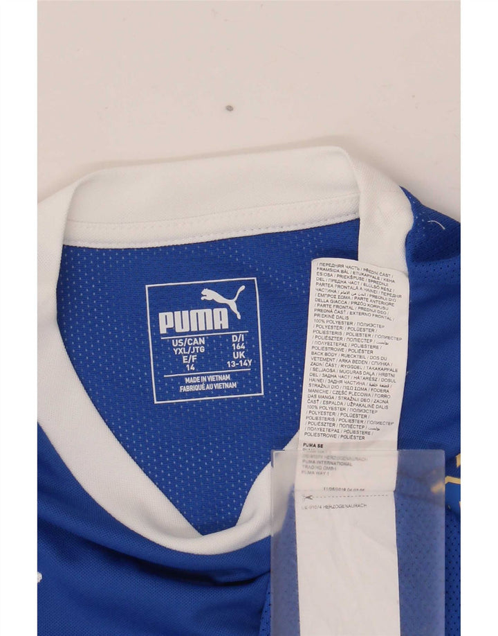 Puma Jungen Italia Graphic T-Shirt Top 13-14 Jahre Blaues Polyester