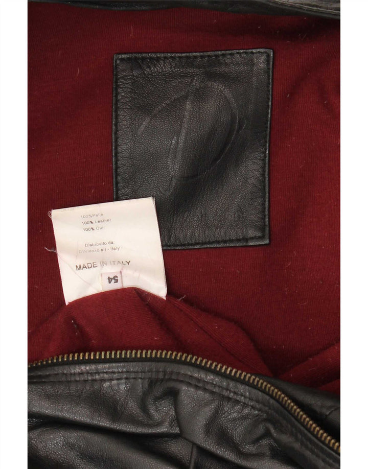 Vintage Herren Lederjacke IT 54 XL Schwarz