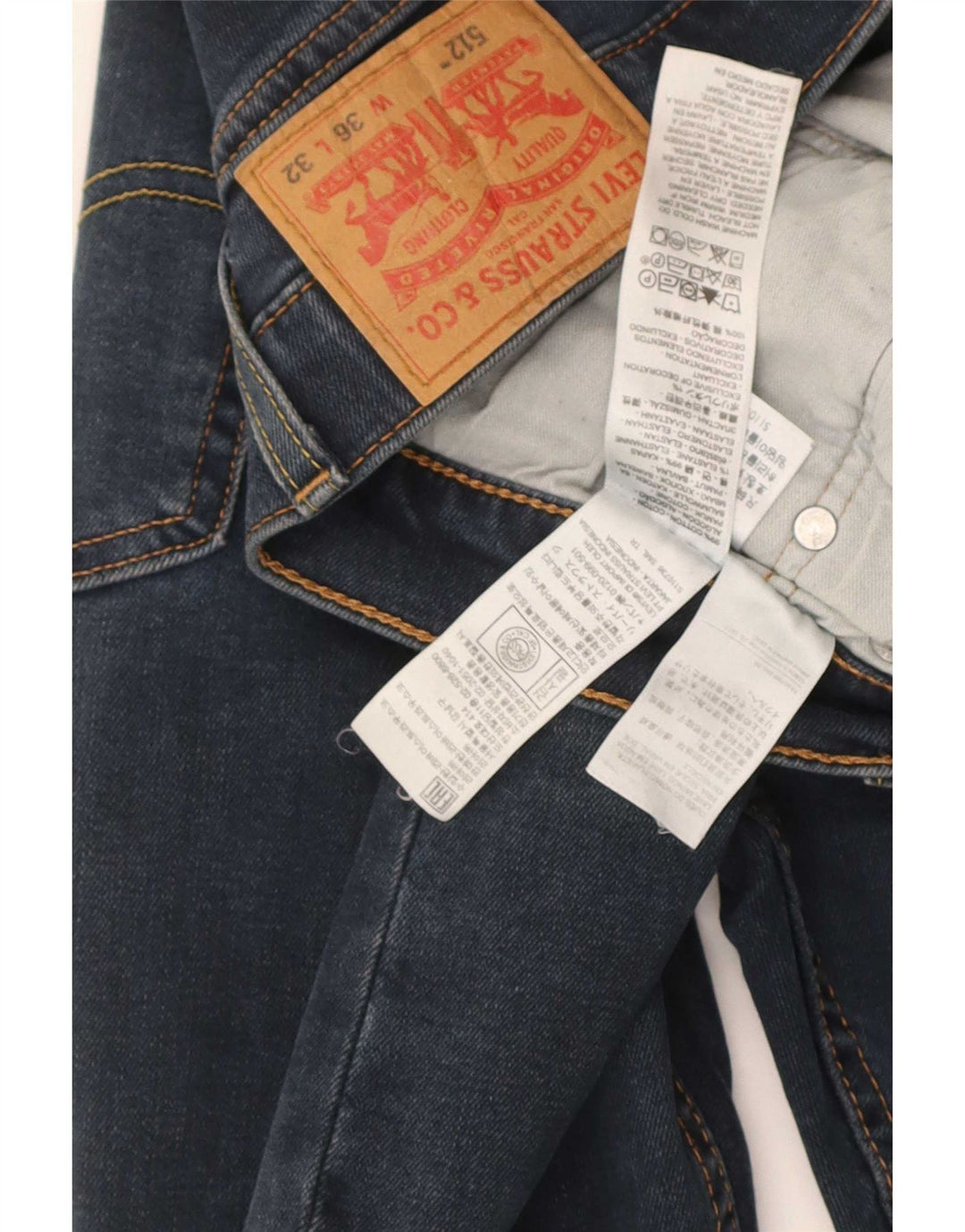 Levi's Damen 512 Slim Tapered Jeans W36 L32 Blaue Baumwolle